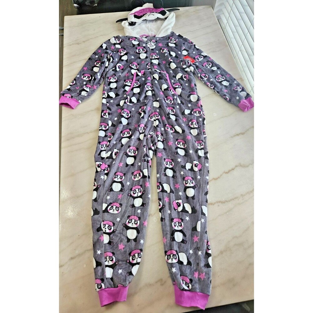 New Holiday Time Women's Cute Panda Sleepwear with Hood, NWT